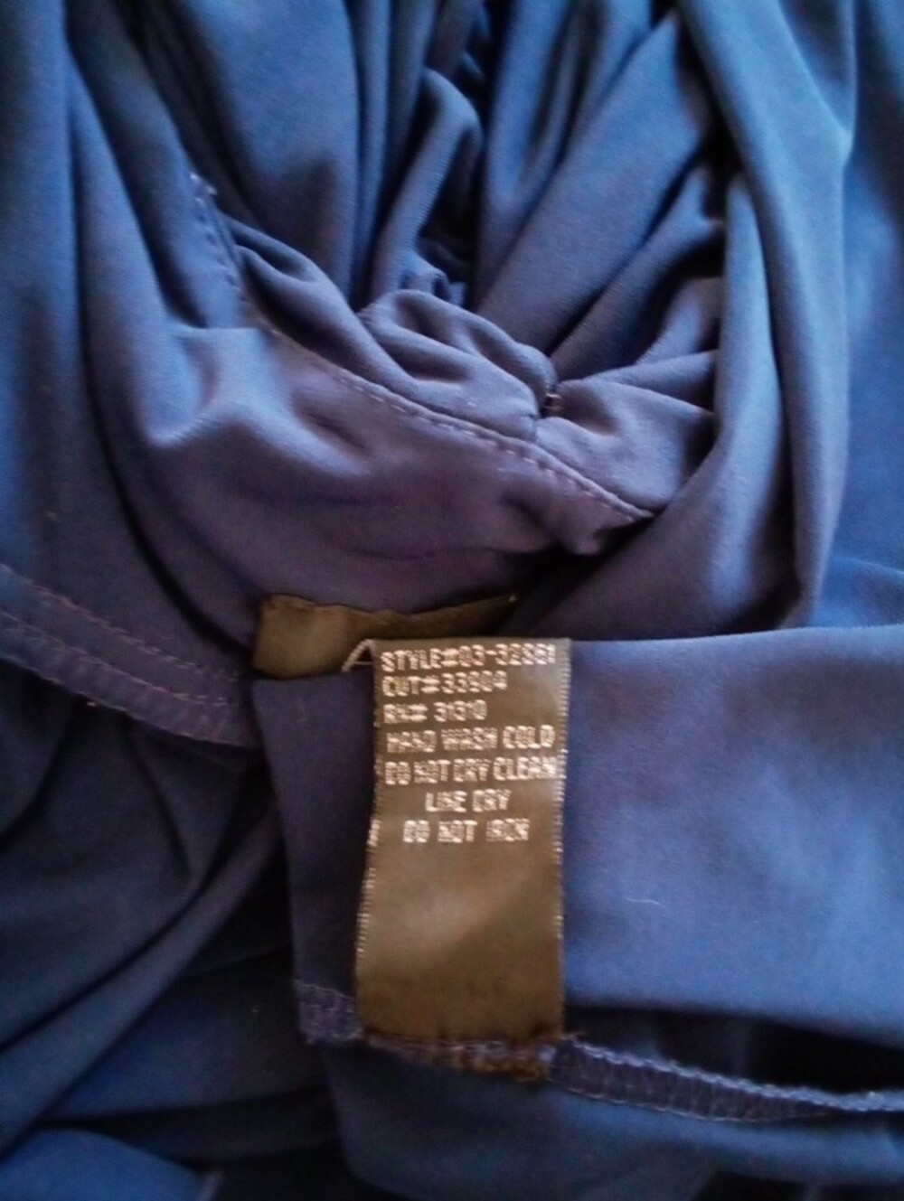 Dark Navy Blue Ruched Cross-Back Maxi Dress - Picture 7 of 7
